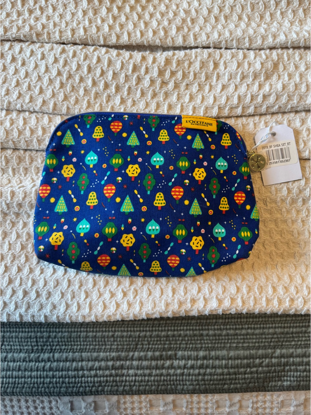 L'OCCITANE Navy Blue Holiday Ornament Cosmetic Pouch
